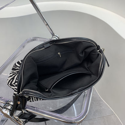 Bolso bandolera tipo slobo, bolso casual para mujer, bolso de hombro con estampado de cebra, bolso hobo 2 en 1 de gran capacidad 