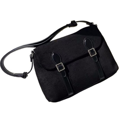 Mailman bag female, suede retro matte crossbody, shoulder crossbody bag