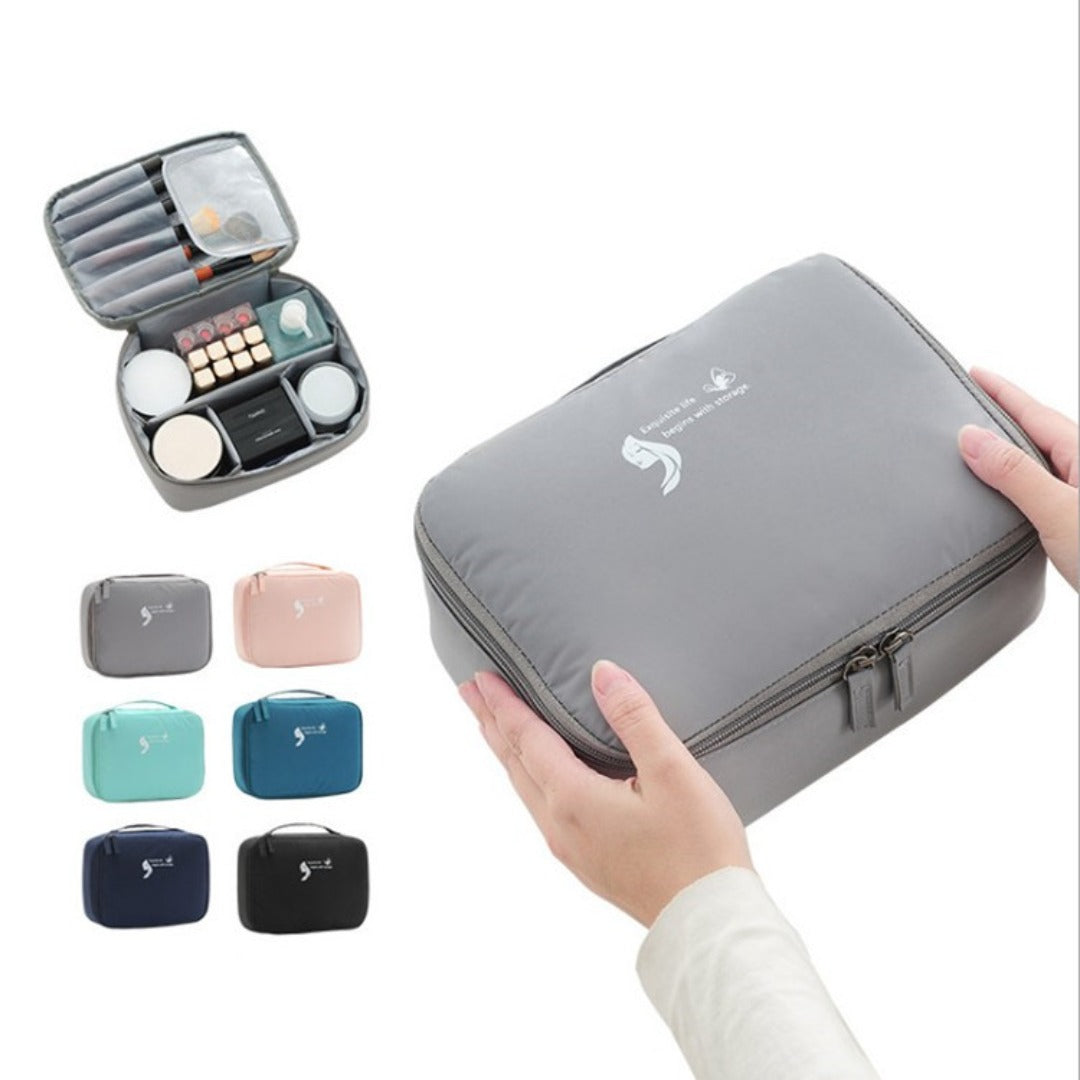 Lightweight makeup bags,Waterproof multi-functional portable toilet bag, anti-wrinkle large-capacity square cosmetic bag, makeup bag with compartments,