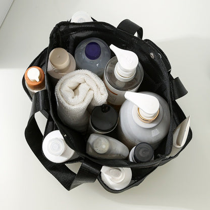 Bolsa de baño de malla, bolsa de baño con bolsillo de malla para artículos de aseo de natación, bolsa de baño para hombre, bolsa de almacenamiento grande 