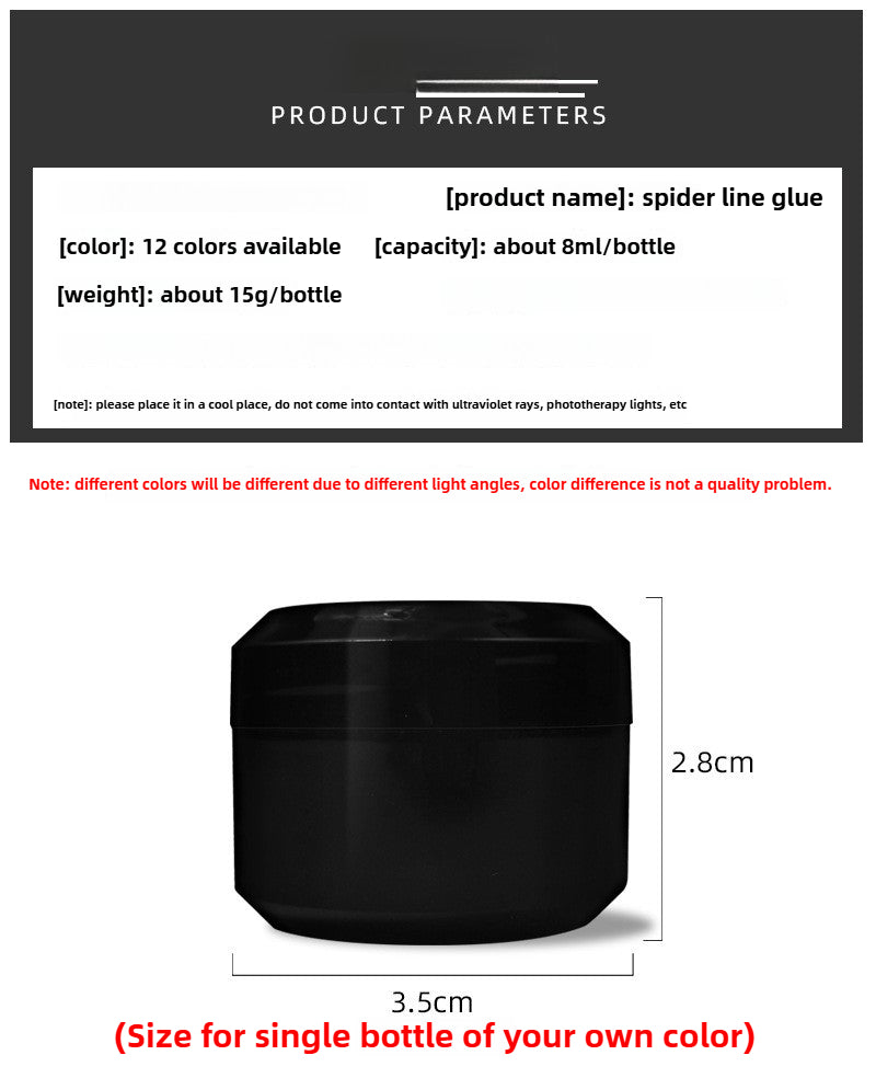 1060 Adhesivo elástico para uñas con pincel, pegamento para esmalte de uñas, fototerapia, pegamento tipo araña para uñas, pegamento pintado de metal, pegamento para tirar de alambre, pegamento de seda, uñas postizas