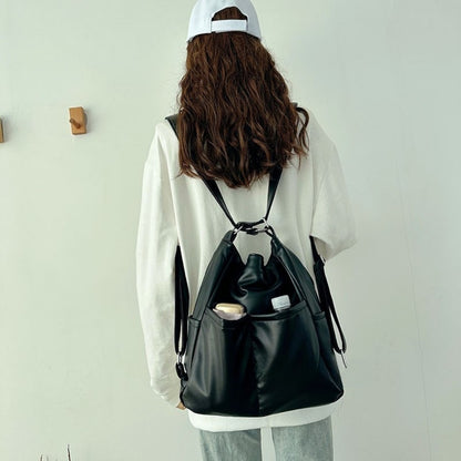 Soft pu backpack purse, women's large capacity three-purpose backpack, commuter tote bag, multifunctional backpack crossbody