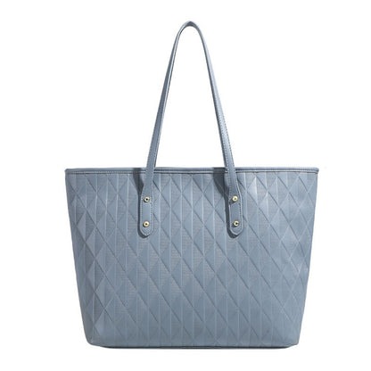 Women top handle purse, large capacity student tote bag, fashion handbag, texture solid color versatile shoulder bag