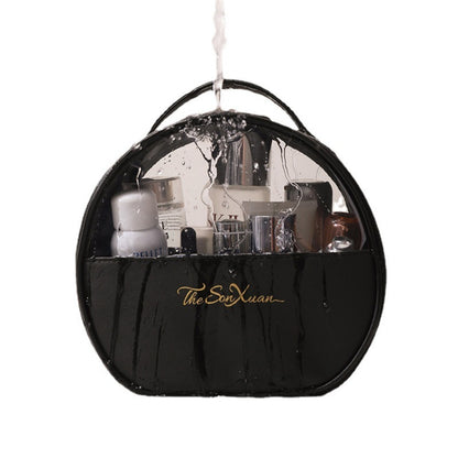 Portable large-capacity travel translucent cosmetic bag, Pu multi-functional waterproof toilet bag, portable skin care product storage bag, makeup bag organizer,Makeup bags, small