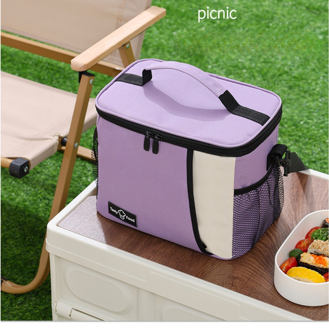 Bolsa de picnic para exteriores, bolsa para el almuerzo con correa cruzada, bolsa térmica para el hombro, bolsa para el almuerzo, bolsa para guardar bebidas frías y frutas 