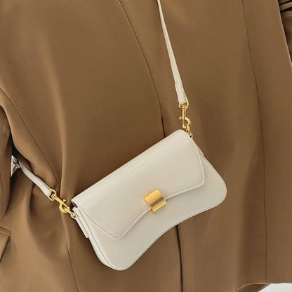 Elegant Small Crossbody Bag Female White – Simple Fashion Shoulder Bag with Modern Square Design