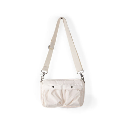 Women's bag simple tooling shoulder Crossbody bag, small pleated stylish casual nylon bag, small square purse