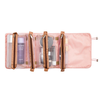 Bolsas de maquillaje portátiles de gran capacidad para viajes, organizadores de bolsas de maquillaje, se pueden dividir en una bolsa de cosméticos cuatro en uno, bolsa de artículos de aseo y organizador de bolsas de aseo. 