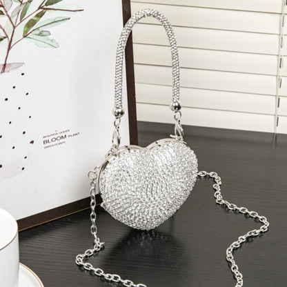 Bolso de cena con pedrería, mini bolso en forma de corazón, bolso pequeño y exquisito con brillo, bolso de gala, bolso de graduación, bolso de fiesta, bolso de mano para graduación, bolso de noche para boda 