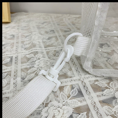 Mochila impermeable de PVC con diseño transparente, duradera y elegante, perfecta para viajes, escuela y uso diario. 