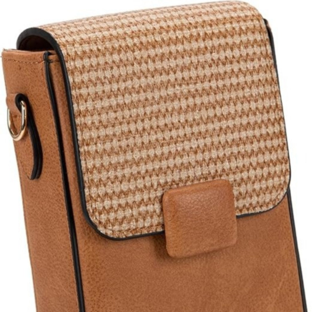 Bolso de mujer informal vertical para móvil, bolso bandolera pequeño de paja, bolso cruzado de moda 