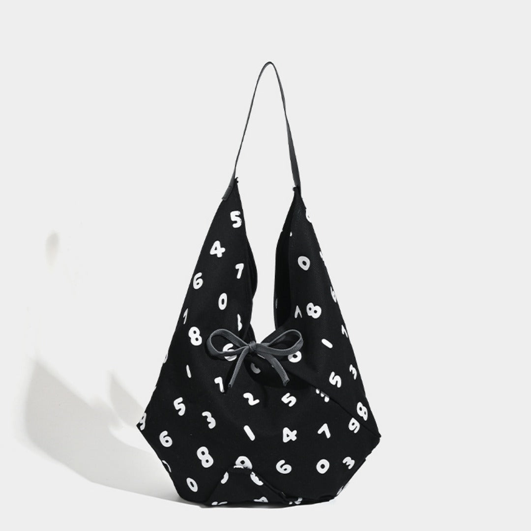 Bolso tote hobo, bolso sencillo de lona con estampado digital, bolso holgado versátil, bolso de hombro 