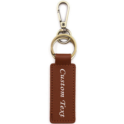 Custom Keychain, Personalized keychains, Real Leather Key Chain Holder Engrave Name Text, Customized Gifts for Men Women -dropshippingabc.com