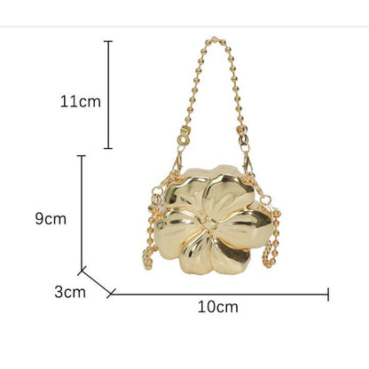 Elegante bolso acrílico dorado con estampado floral – Mini bolso de noche y bolso de graduación para bodas, fiestas y eventos nocturnos – Elegante bolso de mano con glamuroso diseño floral 
