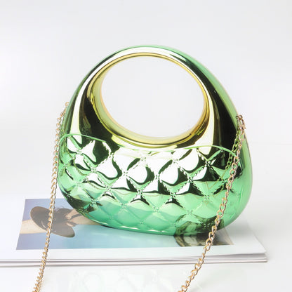 Bolso acrílico brillante tipo concha, bolso de noche brillante y colorido, bolso de mano informal, bolso de fiesta, bolso de graduación, bolso de fiesta, bolsos de graduación, bolso de mano. 