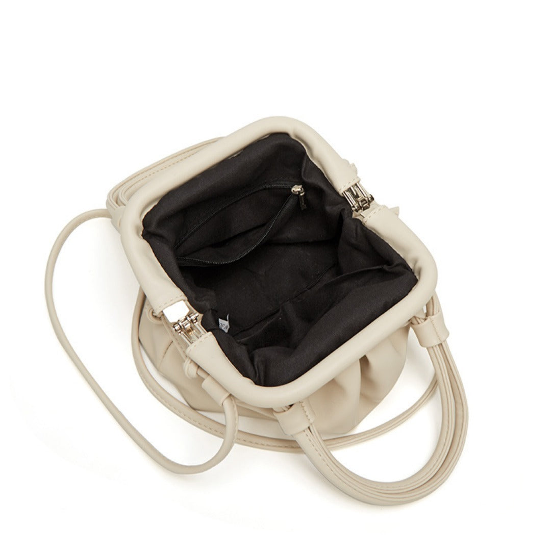 Top handle small purse, small tote purse with crossbody strap, Versatile pleated stylish underarm bag