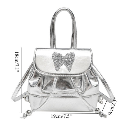 Mochila pequeña plateada, bolso de mujer versátil y moderno para viajes, mochila mini, bolso de estudiante, bolso pequeño tipo mochila para mujer 