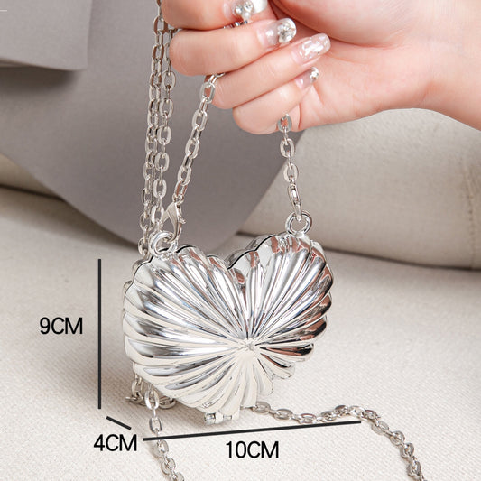 Mini bolso en forma de corazón, bolso de noche para mujer, bolso de mano, bolso de mano informal, bolso de mano de fiesta. 
