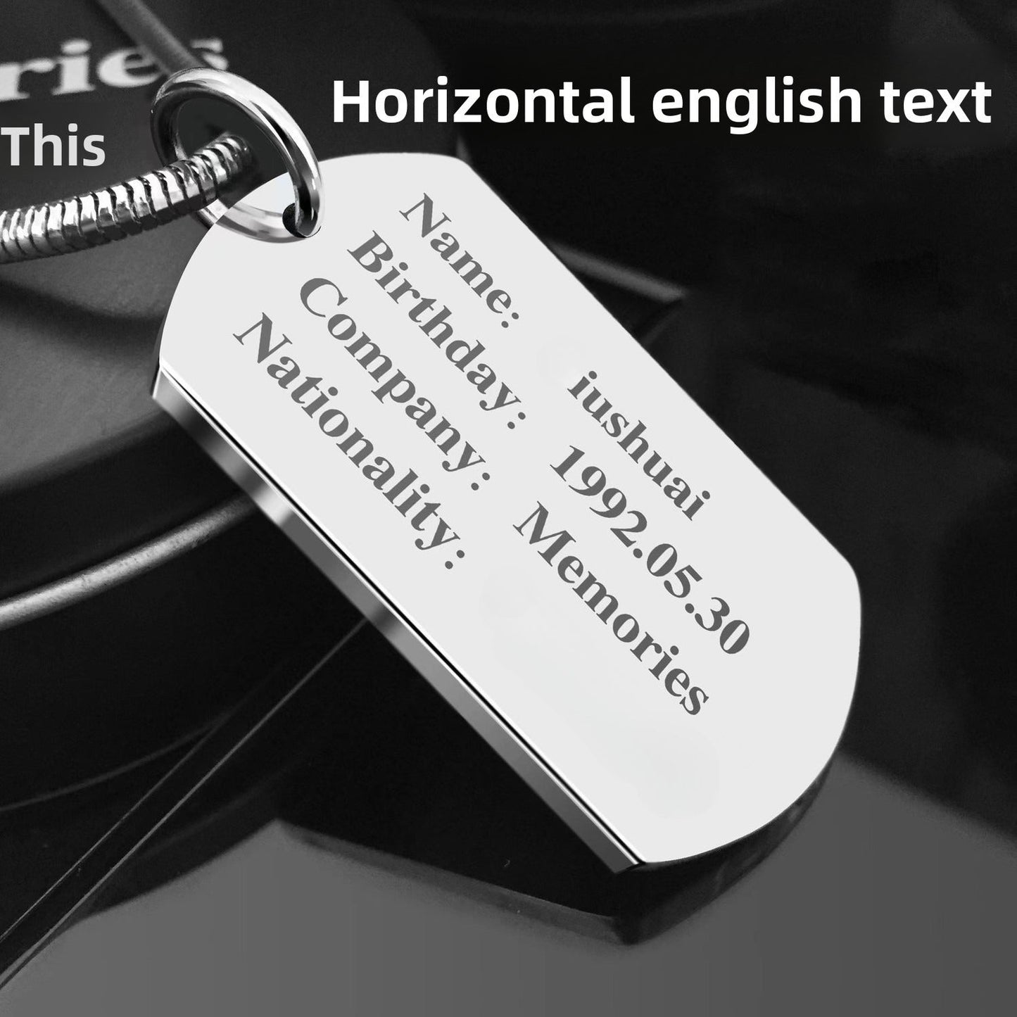 Custom Necklace Female Pendant Dog Tag Personalized Stainless Steel Ladies Birthday Gift -dropshippingabc.com