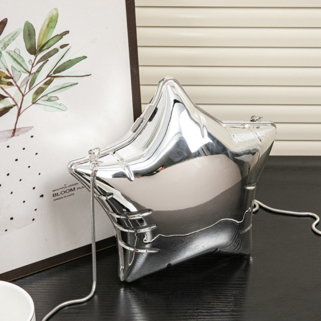 Bolso de noche con cadena de pentagrama plateado, monedero pequeño de acrílico, monedero para llaves y pintalabios, bolso bandolera para fiesta, bolso de fiesta, bolso de mano para graduación, bolso de boda 