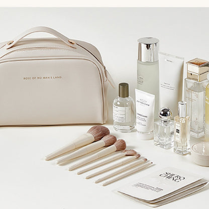 Neceser impermeable de poliuretano, neceser de viaje portátil de gran capacidad, neceser de maquillaje de viaje, organizadores de neceseres de maquillaje, neceseres de maquillaje pequeños 