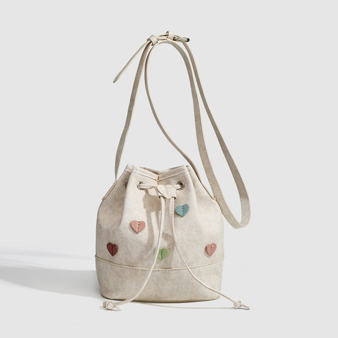 Bolso bandolera pequeño de moda – Bolso tipo cubo con cordón ajustable, ideal para estudiantes, bolso de hombro versátil tipo hobo 