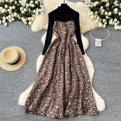 Vintage Court Jacquard Sling Dress - Embroidered Slip Midi, Women's Layering Knitting Top