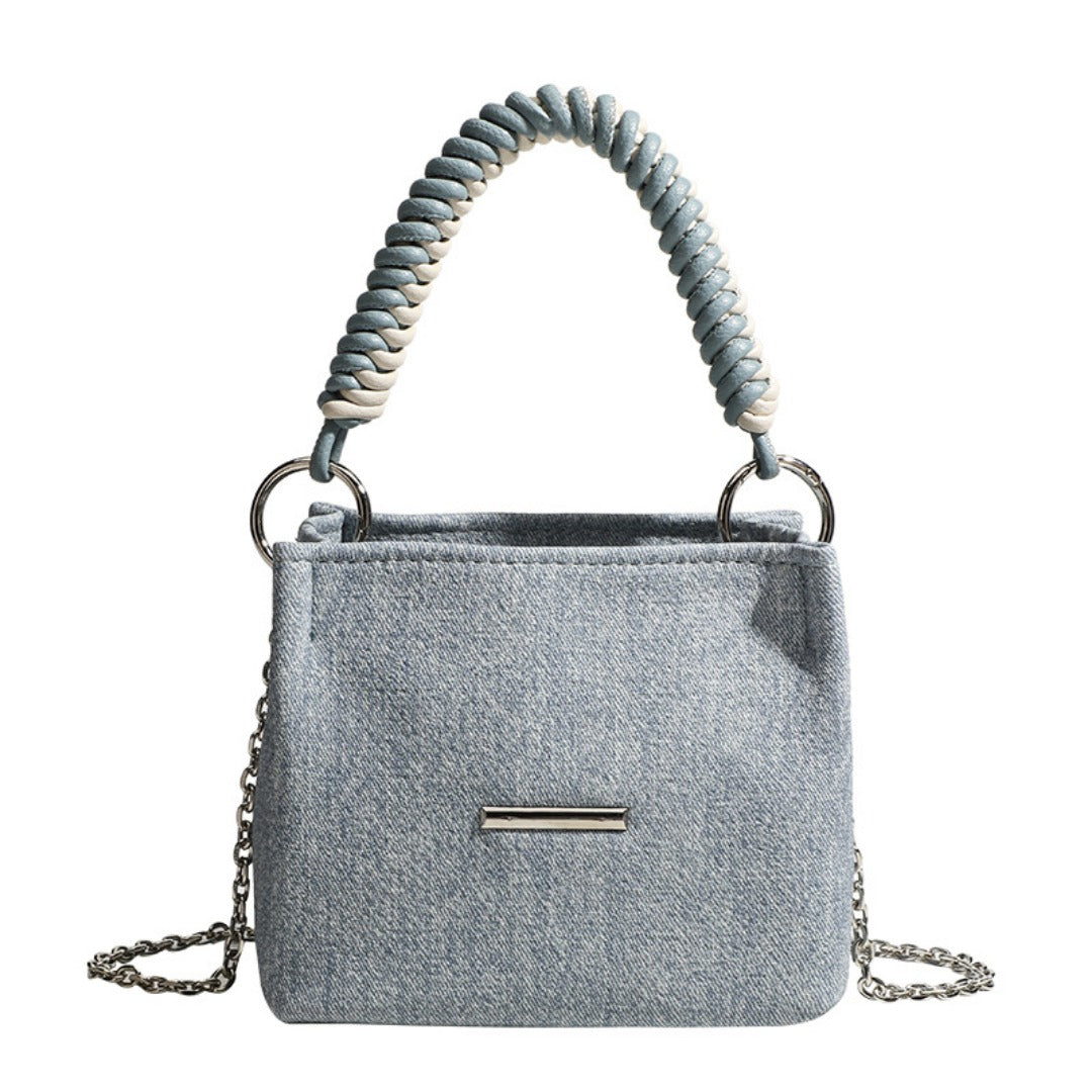 Design super soft bucket bag, work top handle bag, chain handbag, simple shoulder crossbody bag