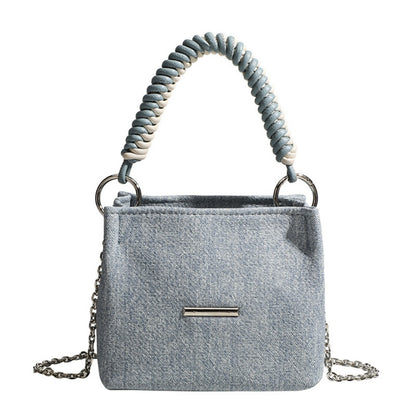 Design super soft bucket bag, work top handle bag, chain handbag, simple shoulder crossbody bag