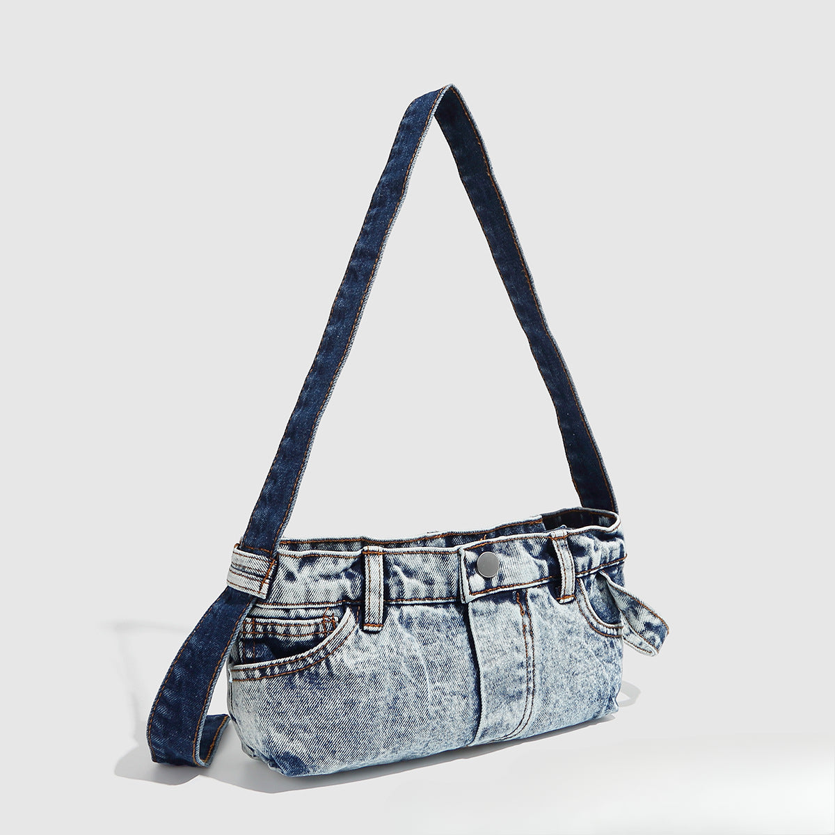 Bolso bandolera pequeño de mezclilla para mujer, bolso bandolera retro de verano, bolso hobo azul patchwork 