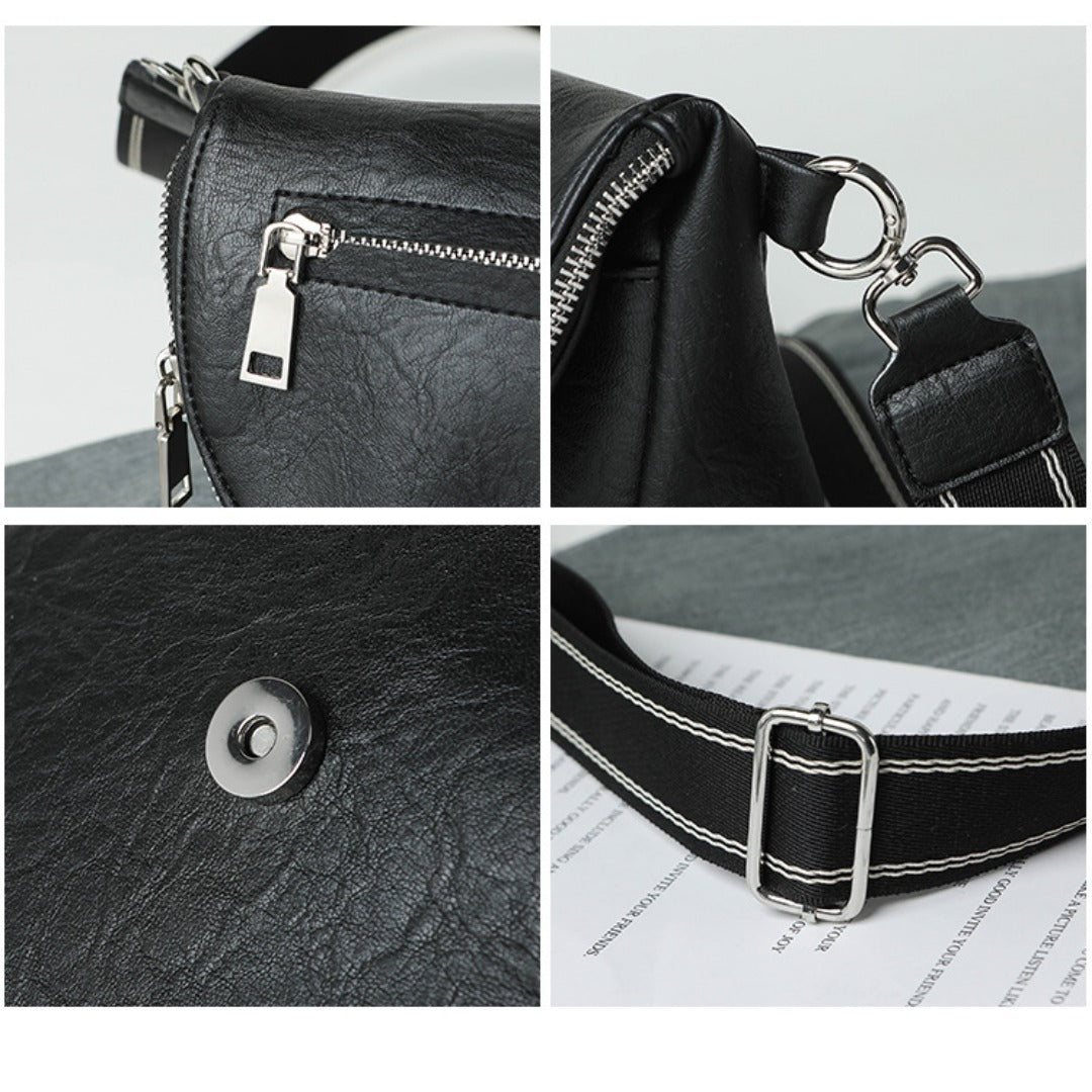 Elegante bolso bandolera pequeño – Bolso tipo silla de montar con múltiples bolsillos, perfecto para el uso diario de la mujer. 