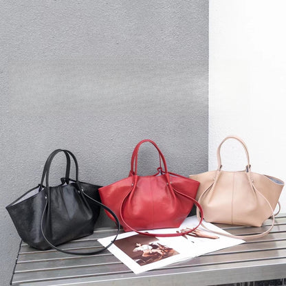 Elegante bolso tote de piel auténtica: bolso tote de piel de oveja de primera calidad para mujer, bolso de mano o bandolera versátil 2 en 1 para un look chic diario. 