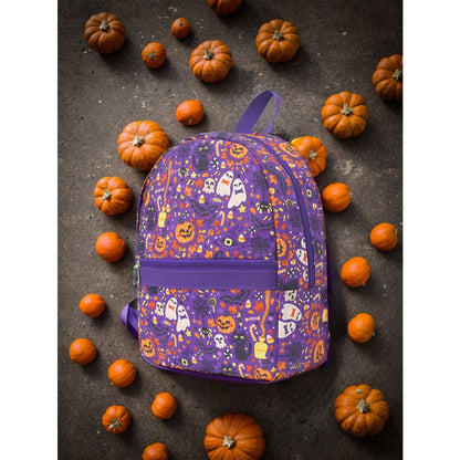 Mochila con estampado digital de bruja y calabaza, mochila impermeable de nailon, mochila para estudiantes. 