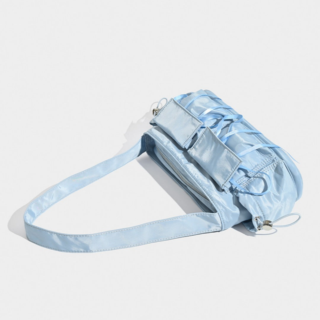 Bolso bandolera de nailon veraniego, bolso informal de hombro, bolso hobo, bolso de hombro con asa superior 