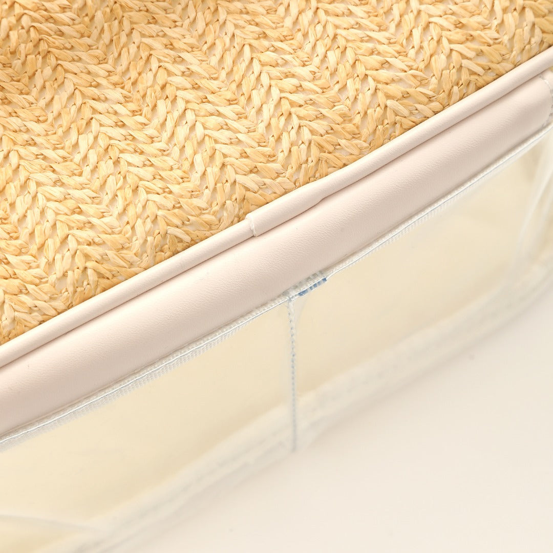 Large capacity PVC straw makeup bag for women,Portable travel toiletry bags, cosmetics portable storage bags, lightweight makeup bags,