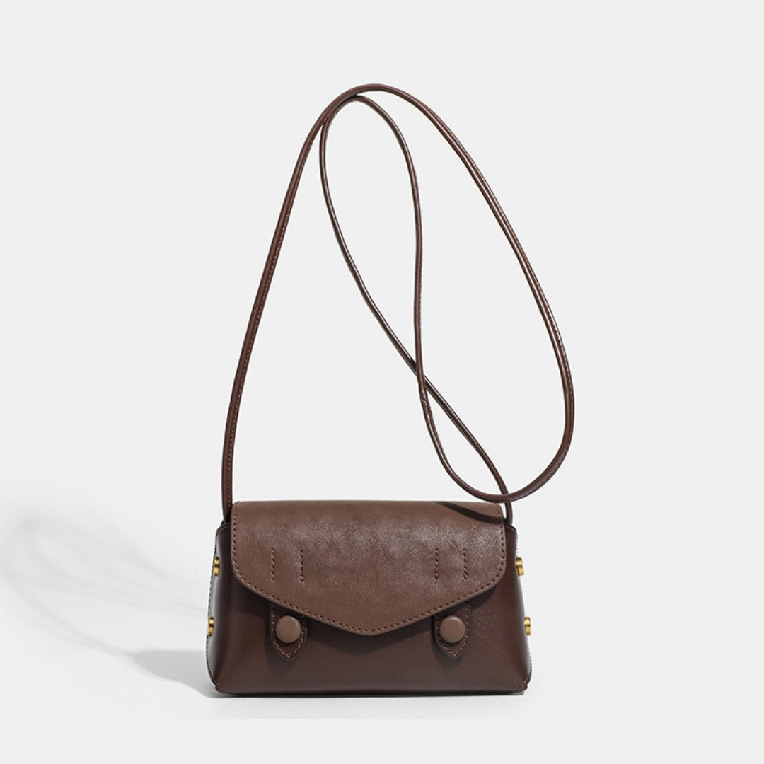 Bolso cuadrado pequeño y elegante color café: bolso bandolera versátil para mujer, ideal para otoño e invierno. 