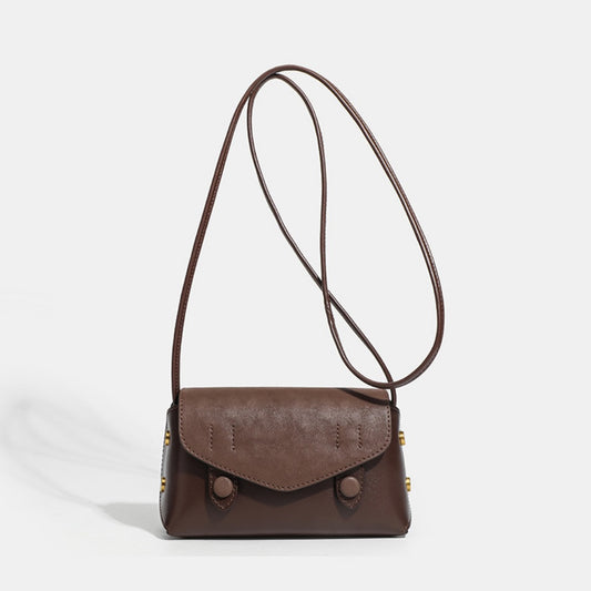 Bolso cuadrado pequeño y elegante color café: bolso bandolera versátil para mujer, ideal para otoño e invierno. 