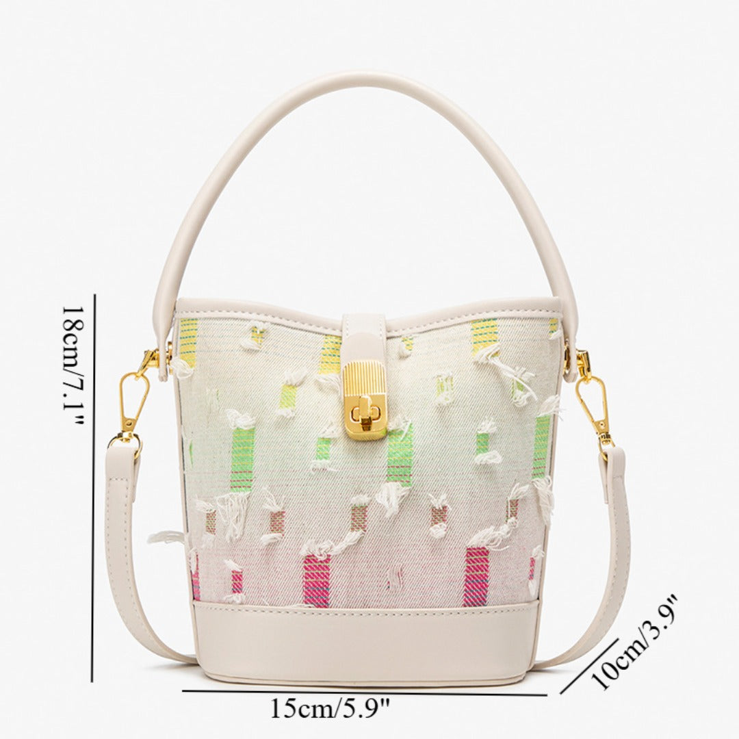 Fashion casual bucket bag, simple handbag, small tote bag, versatile commuter shoulder Crossbody bag