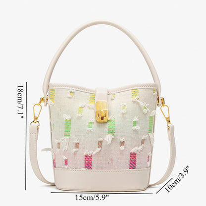 Fashion casual bucket bag, simple handbag, small tote bag, versatile commuter shoulder Crossbody bag