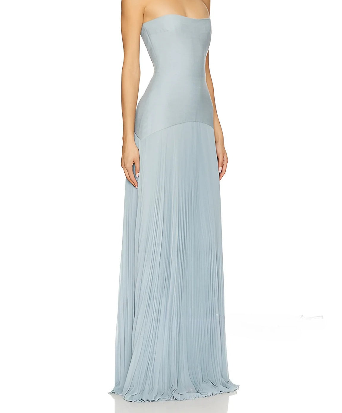 Vestido tubo plisado acanalado