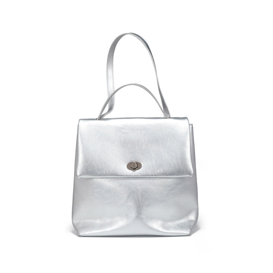 Mochila grande para mujer, color plata, de gran capacidad, ideal para otoño e invierno. Mochila versátil para la universidad o el trabajo. 