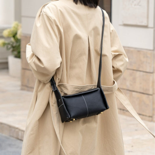 Bolso bandolera pequeño y elegante para mujer: bolso bandolera de piel de vacuno auténtica, elegante y duradero. 