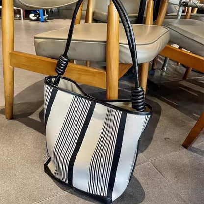 Bolso tote de otoño e invierno, bolso tipo saco para mujer de gran capacidad, bolso de hombro tejido para ir al trabajo, bolso de axila grande 