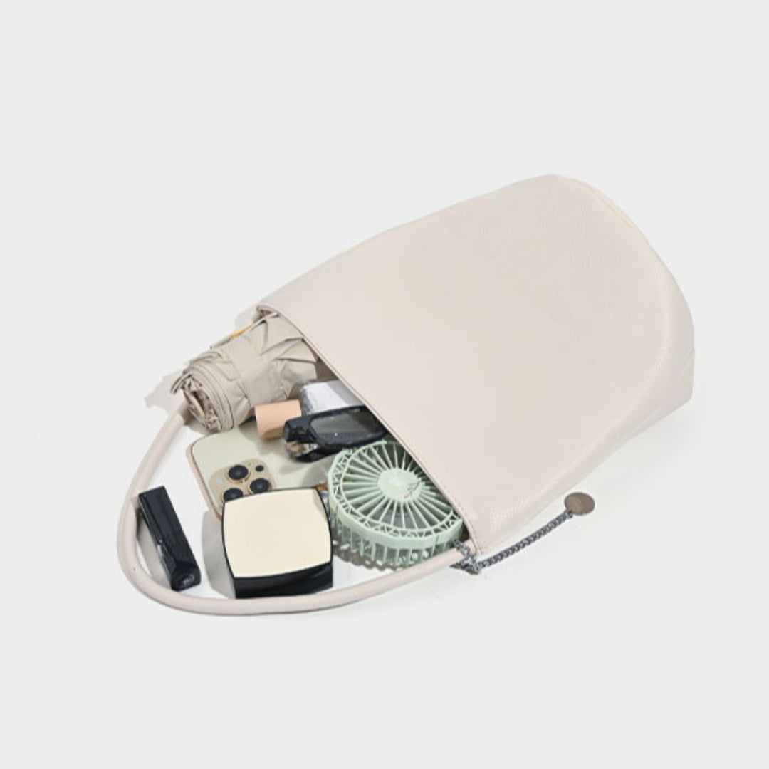 Bolso tipo cubo retro de piel suave, bolso de hombro para mujer, bolso tote para ir al trabajo 