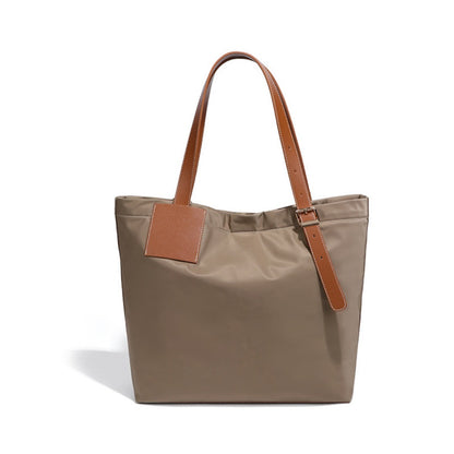 Bolso tote de tela de nailon elegante - Bolso informal de color liso para mamás, ideal para viajes y uso diario 