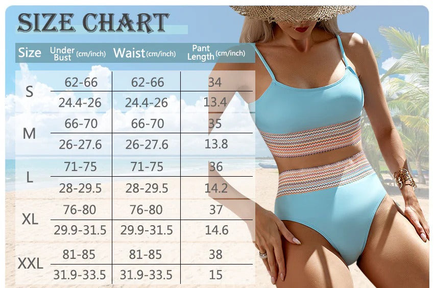 Women's Two-Piece Solid Color Strap Bikini Swimsuit