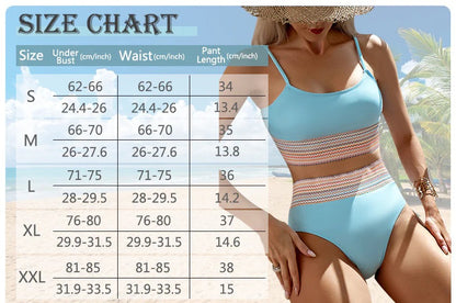 Women's Two-Piece Solid Color Strap Bikini Swimsuit