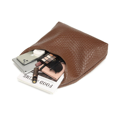 Bolso hobo tejido de piel suave para mujer, bolso tote para mujer, bolso de hombro informal de gran capacidad, bolso hobo de hombro 