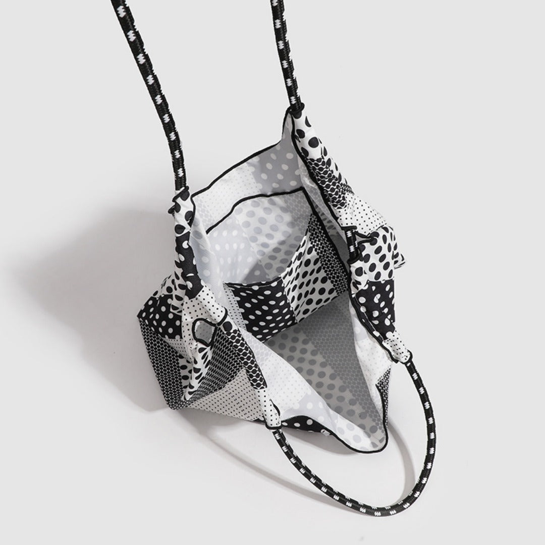 Bolso tote de lunares: bolso de hombro versátil y portátil, bolso hobo ecológico de gran capacidad para mujer 