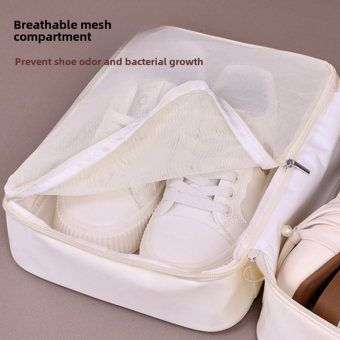 Double-layer partition shoe storage bag, outdoor travel travel supplies shoe bag, sports fitness waterproof shoe storage bag